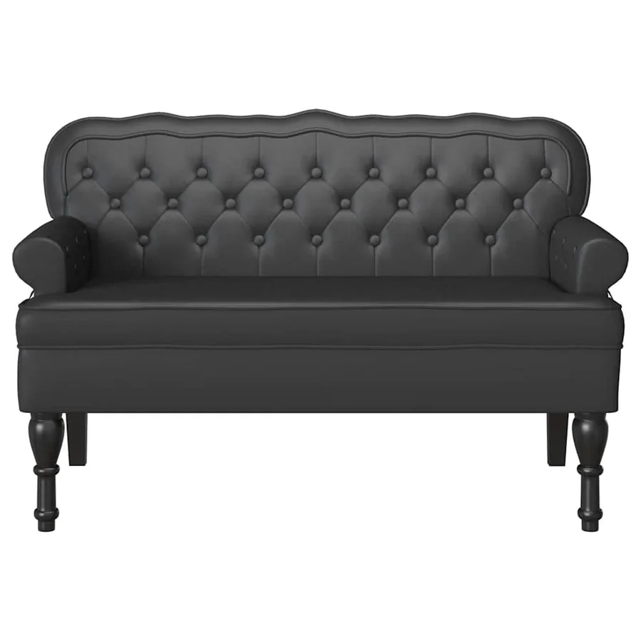 Banc Chesterfield Noir 119,5 x 64,5 x 75 cm Cuir synthétique - 4