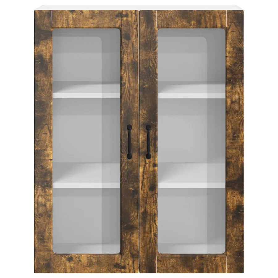 Cabinet en verre mural LUCCA Chêne fumé 80 x 31 x 100 cm - 6