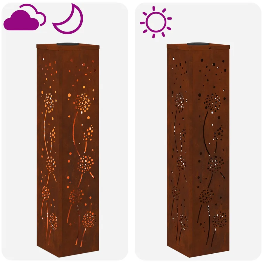 Lumière de chemin LED solaire 2 pcs Blanc chaud 18 x 18 x 80 cm - 14