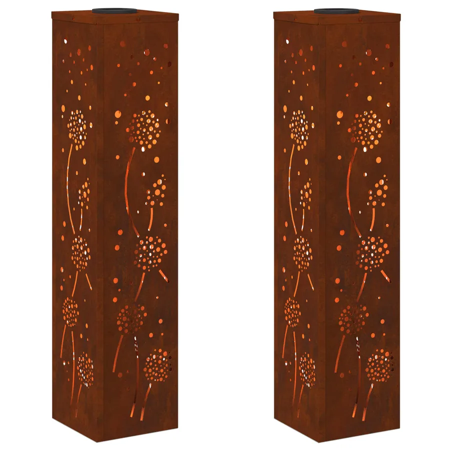 Lumière de chemin LED solaire 2 pcs Blanc chaud 18 x 18 x 80 cm - 2