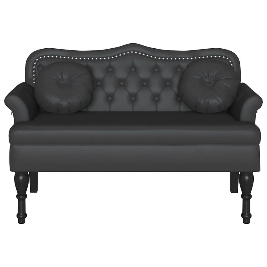 Banc Chesterfield Noir 120,5 x 65 x 75 cm Simili cuir - 4
