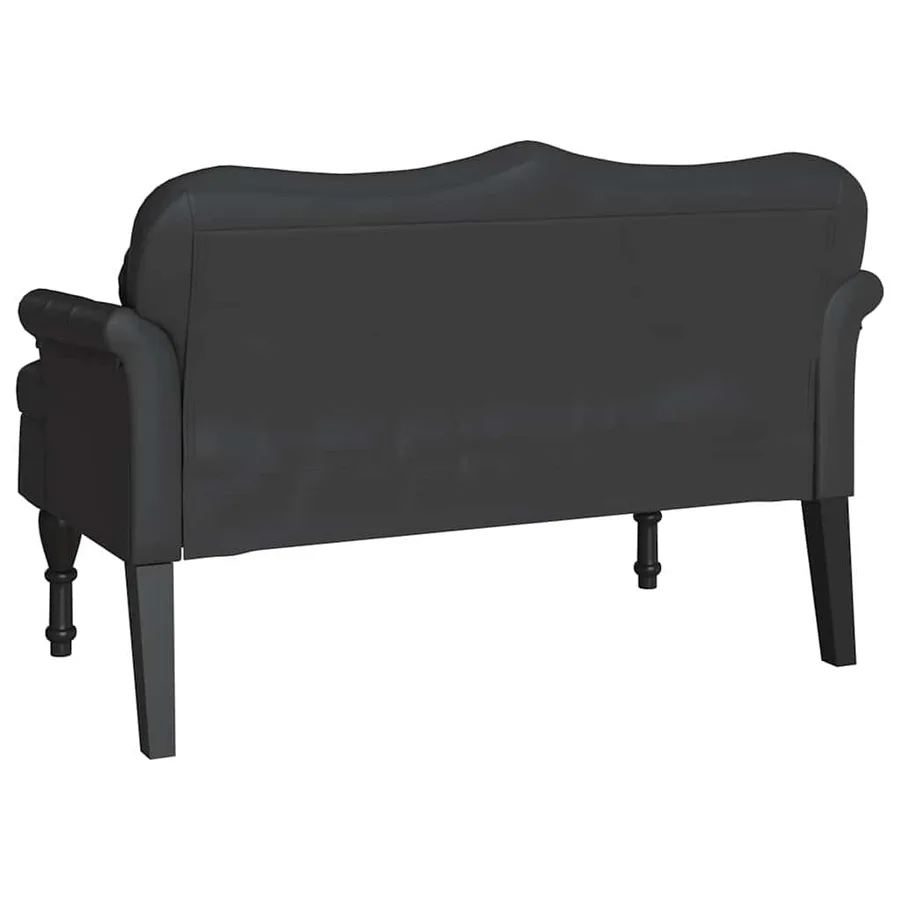 Banc Chesterfield Noir 120,5 x 65 x 75 cm Simili cuir - 6