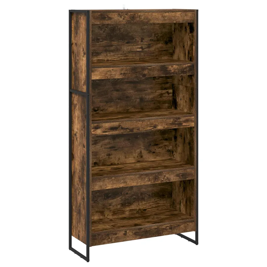 Bibliothèque 80 x 30 x 155 cm Bois d'ingénierie Chêne Fumé - 2