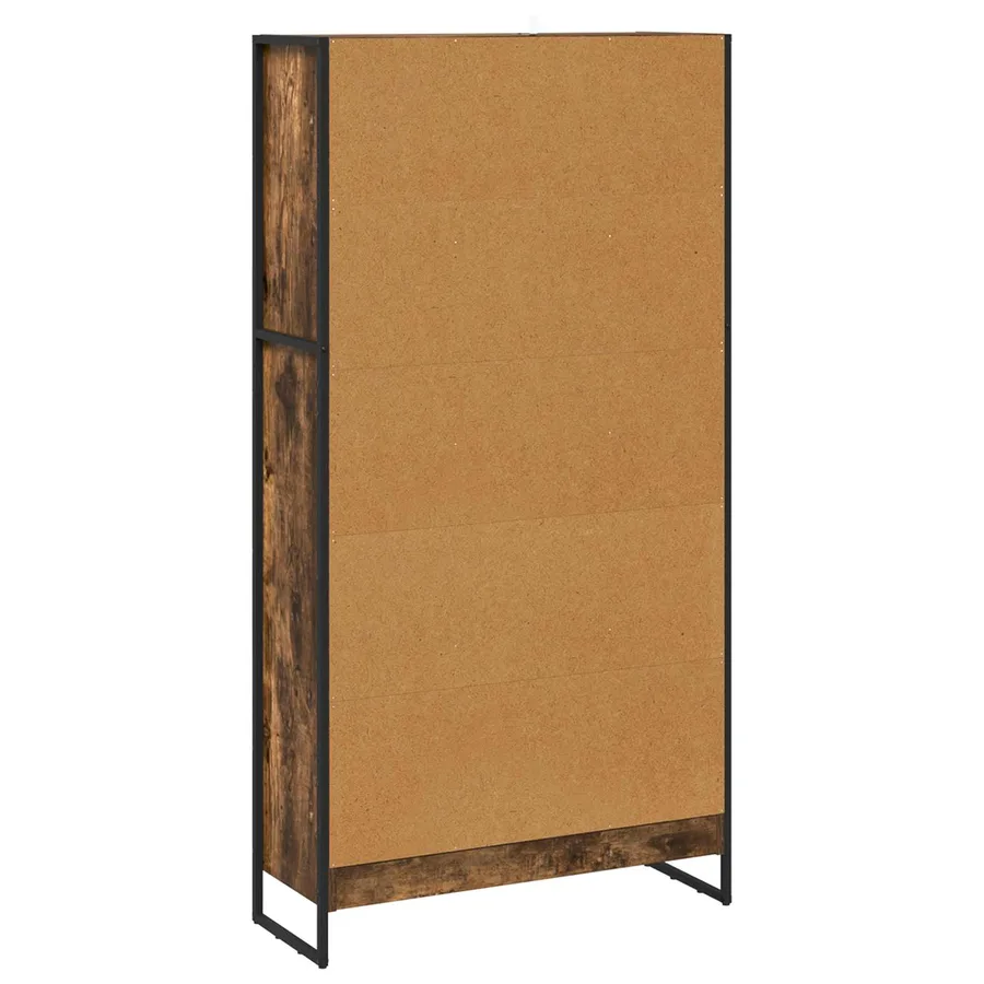 Bibliothèque 80 x 30 x 155 cm Bois d'ingénierie Chêne Fumé - 7