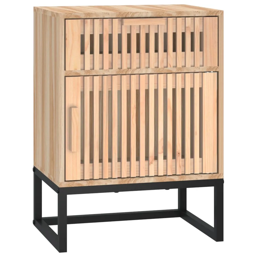 Table de chevet 40x30x55,5 cm bois d’ingénierie et fer - 2