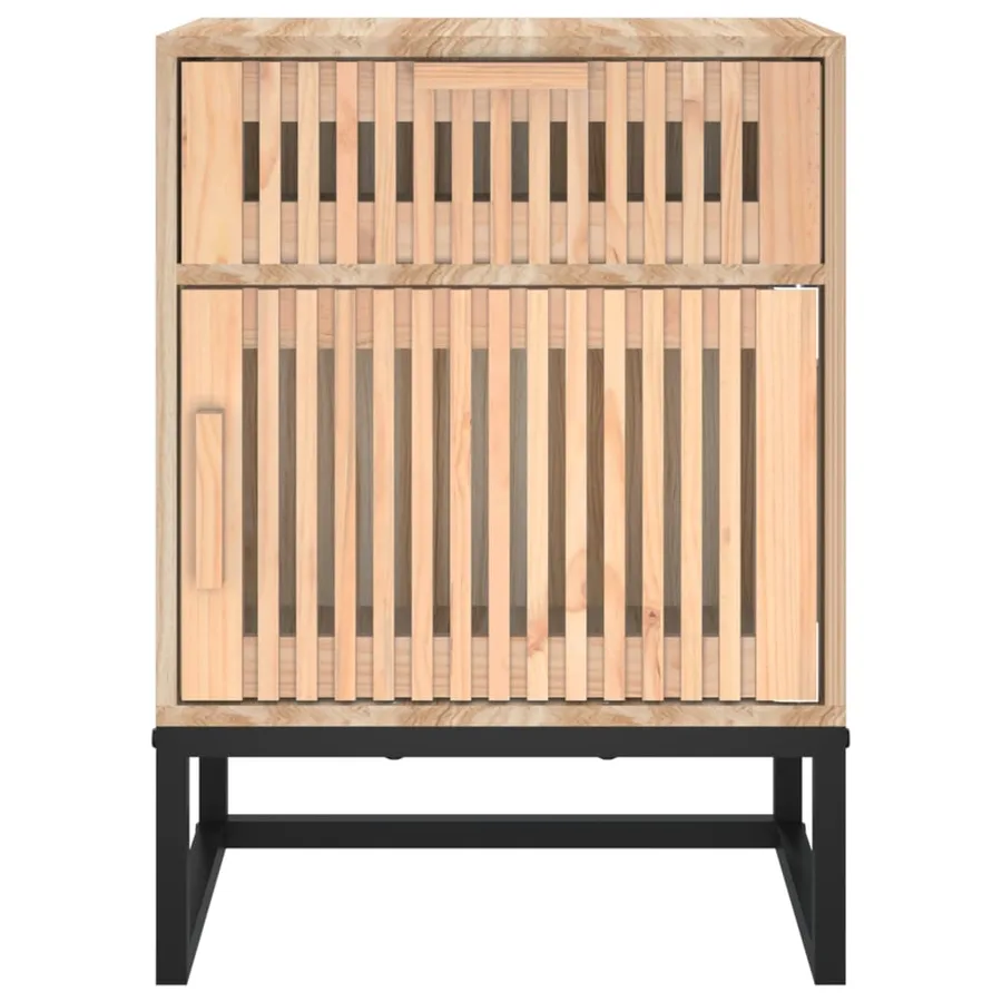 Table de chevet 40x30x55,5 cm bois d’ingénierie et fer - 5