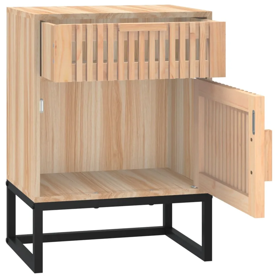 Table de chevet 40x30x55,5 cm bois d’ingénierie et fer - 6