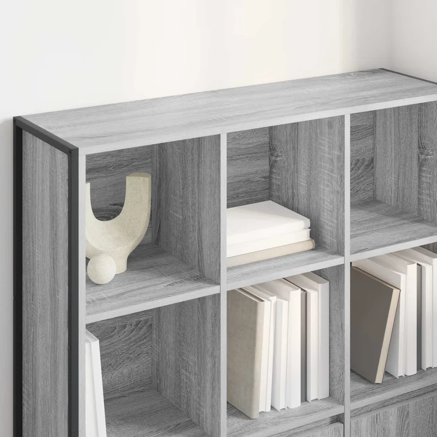Bibliothèque 99,5 x 30 x 108 cm Bois d'ingénierie Gris Sonoma - 4