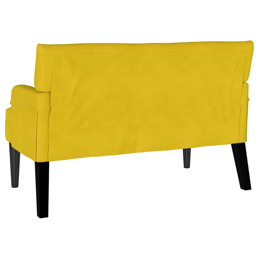 Banc Chesterfield Jaune 112 x 65,5 x 75 cm Velours - 6