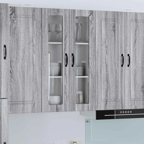 Cabinet en verre mural LUCCA Sonoma gris 60 x 31 x 100 cm