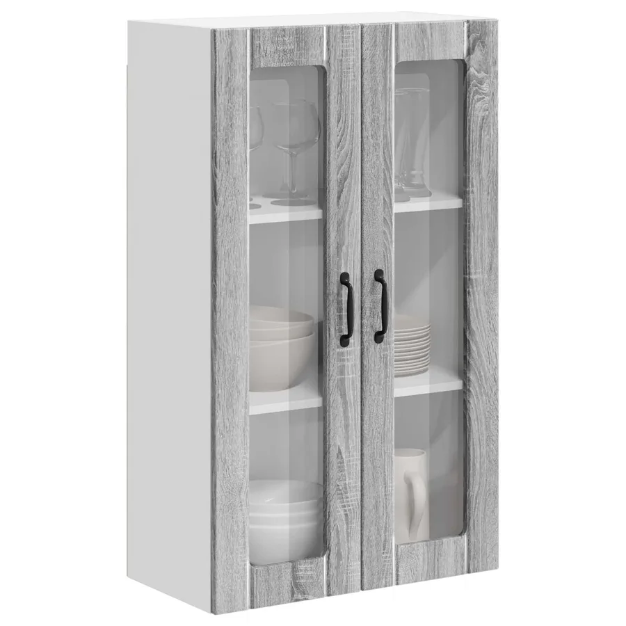 Cabinet en verre mural LUCCA Sonoma gris 60 x 31 x 100 cm - 3