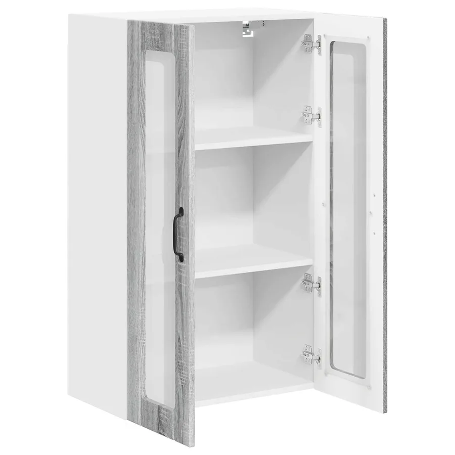 Cabinet en verre mural LUCCA Sonoma gris 60 x 31 x 100 cm - 5