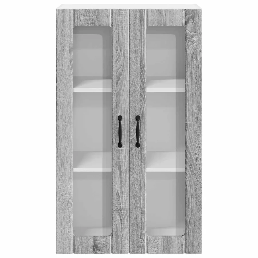 Cabinet en verre mural LUCCA Sonoma gris 60 x 31 x 100 cm - 6