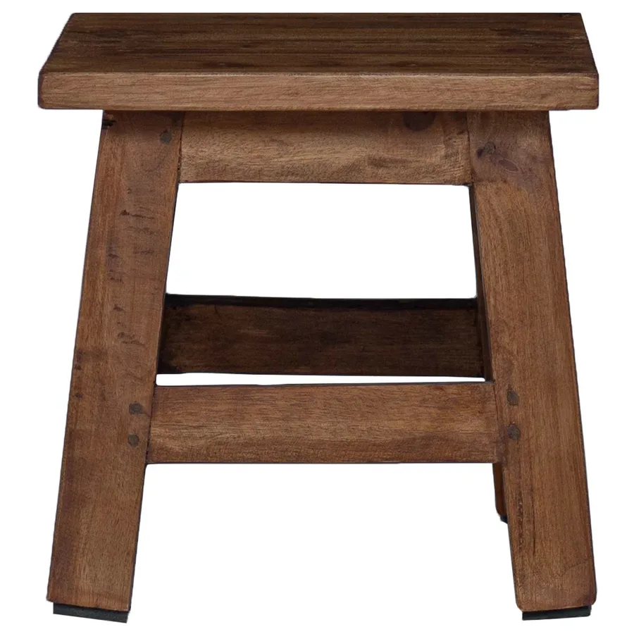 Tabouret Naturel 26 x 26 x 26 cm Bois d'Acajou - 5