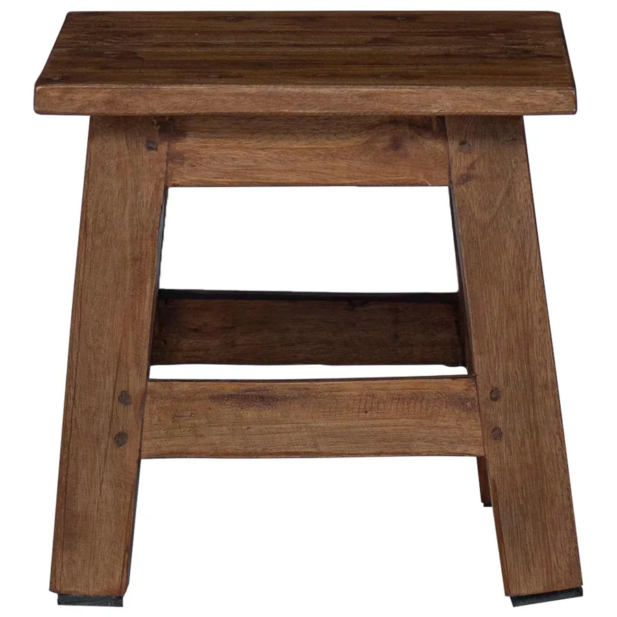 Tabouret Naturel 26 x 26 x 26 cm Bois d'Acajou - 6