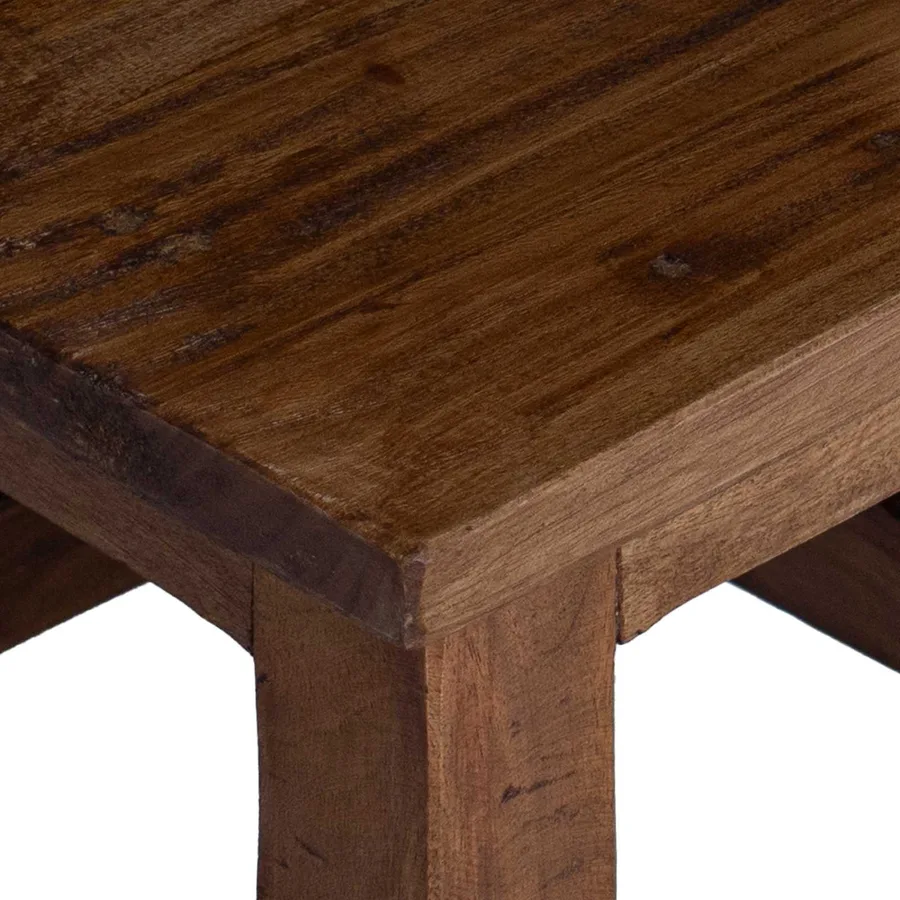 Tabouret Naturel 26 x 26 x 26 cm Bois d'Acajou - 7