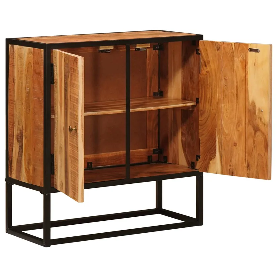 Buffet Beta Naturel 70 x 30 x 75 cm Bois d'Acacia Massif - 3