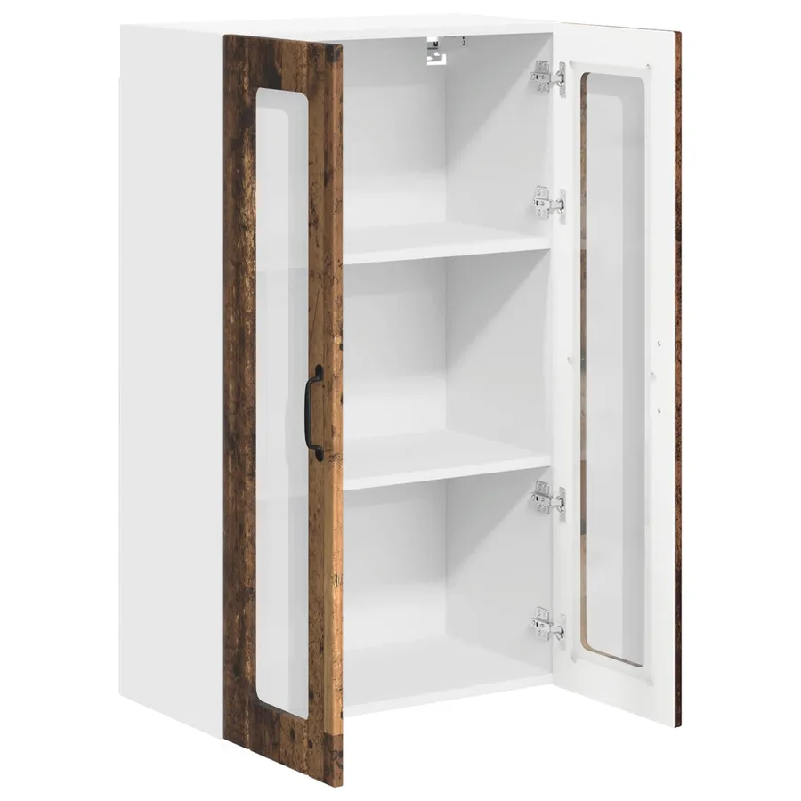 Cabinet en verre mural LUCCA Bois ancien 60 x 31 x 100 cm - 5