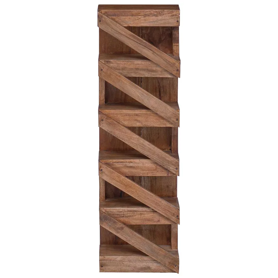 Étagère à vin Naturel 24 x 14 x 80 cm Bois de Mahogany Massif - 5