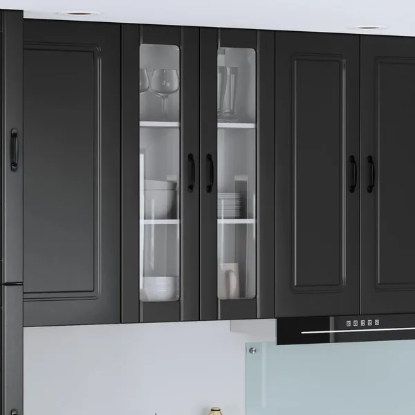 Cabinet en verre mural LUCCA Noir 60 x 31 x 100 cm