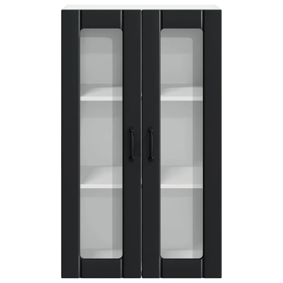 Cabinet en verre mural LUCCA Noir 60 x 31 x 100 cm - 6