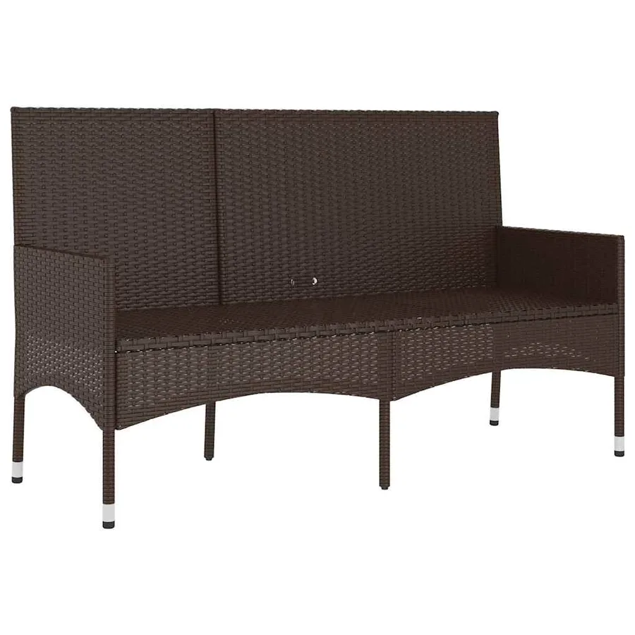 Banc de jardin à 3 places avec coussins Marron Résine tressée - 4