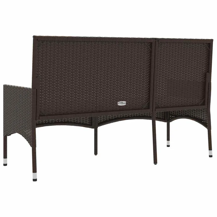 Banc de jardin à 3 places avec coussins Marron Résine tressée - 6