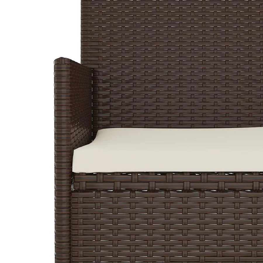 Banc de jardin à 3 places avec coussins Marron Résine tressée - 7