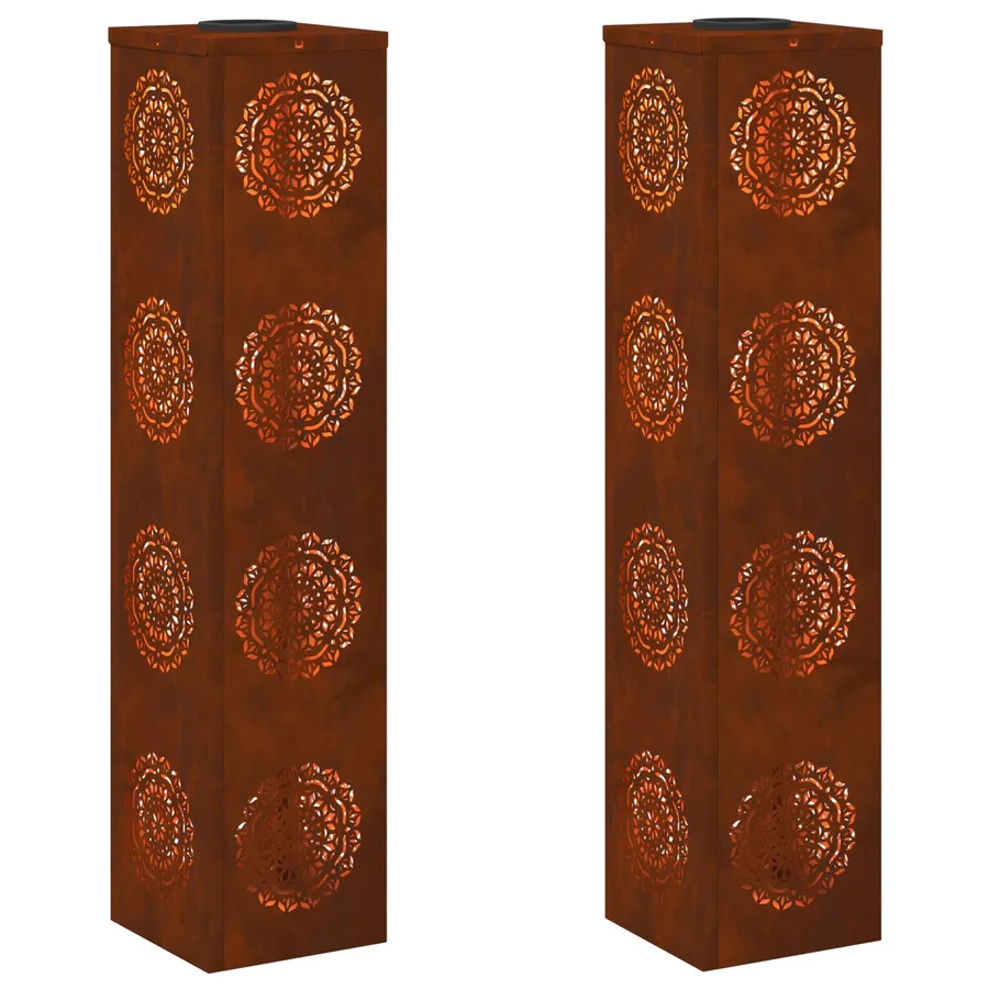 Lumière de chemin LED solaire 2 pcs Blanc chaud 18 x 18 x 80 cm - 2