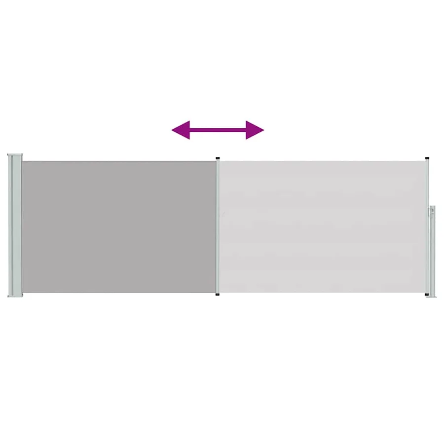 Auvent latéral rétractable de patio 100x300 cm Gris - 7