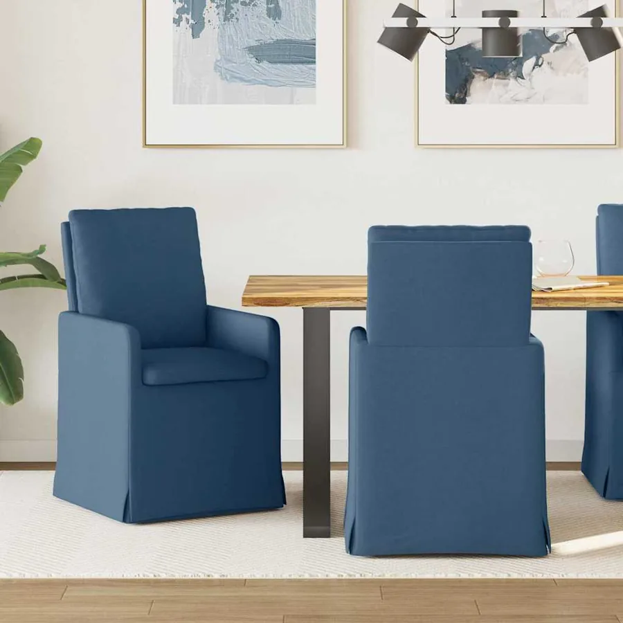 Chaises de salle à manger 2 pcs Bleu 57 x 67 x 98 cm tissu