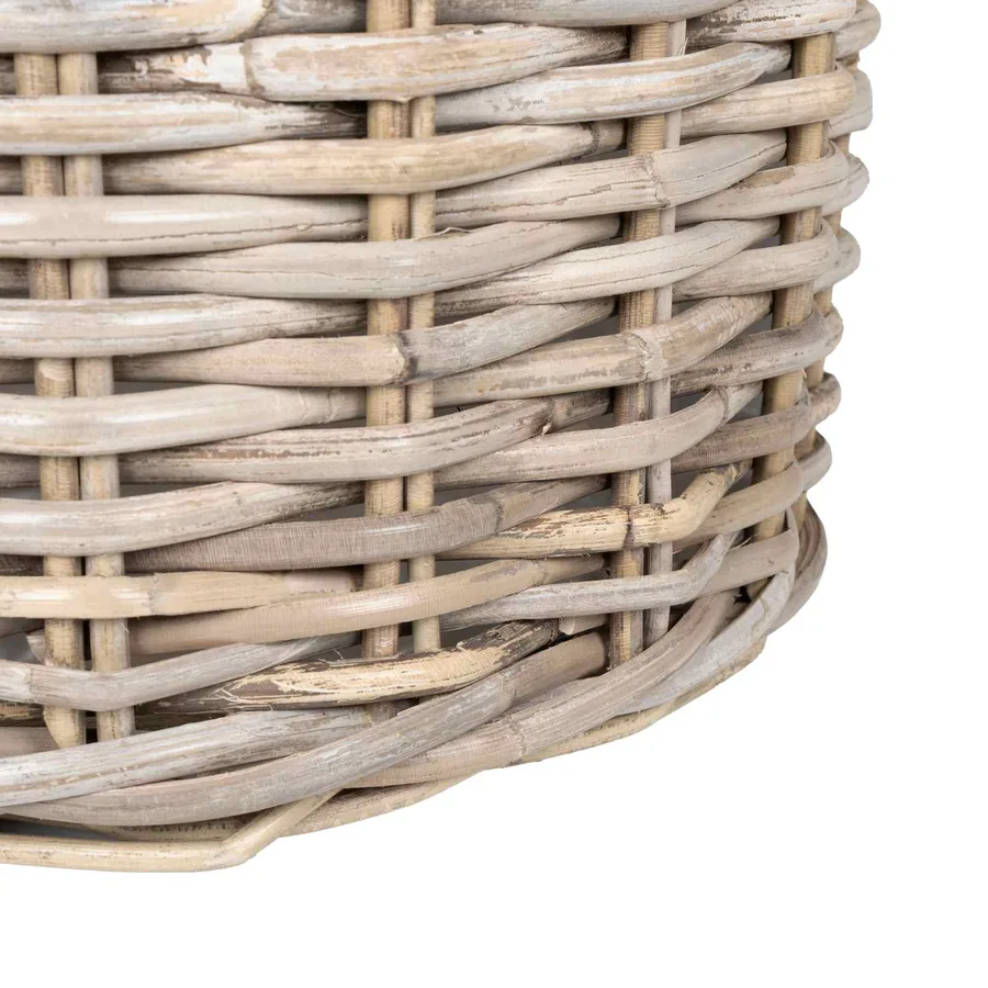 Panier à plantes avec stockage 3 pc Gris naturel Rattan Kubu - 8