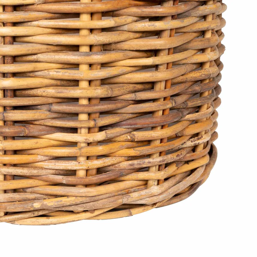 Panier à plantes avec stockage 2 pc Brun Naturel Rattan Kubu - 8