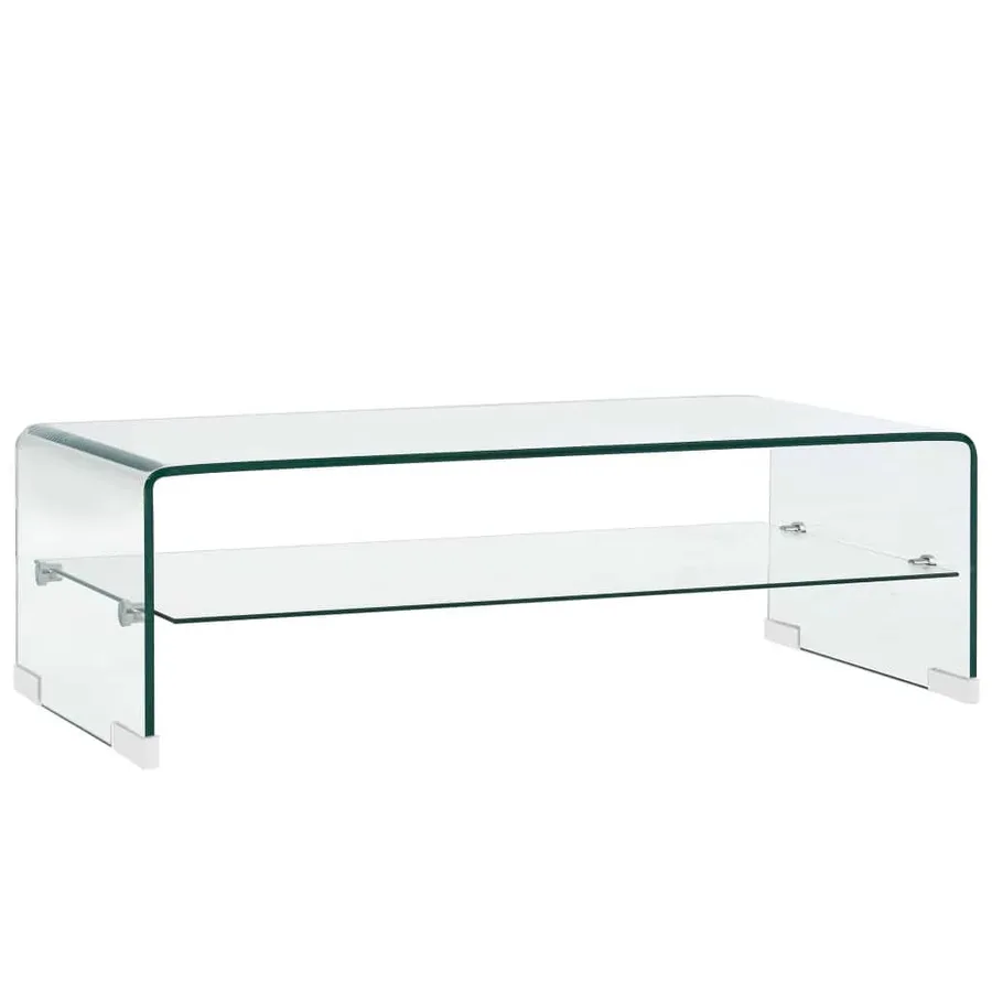 Table basse Clair 98x45x31 cm Verre trempé - 2