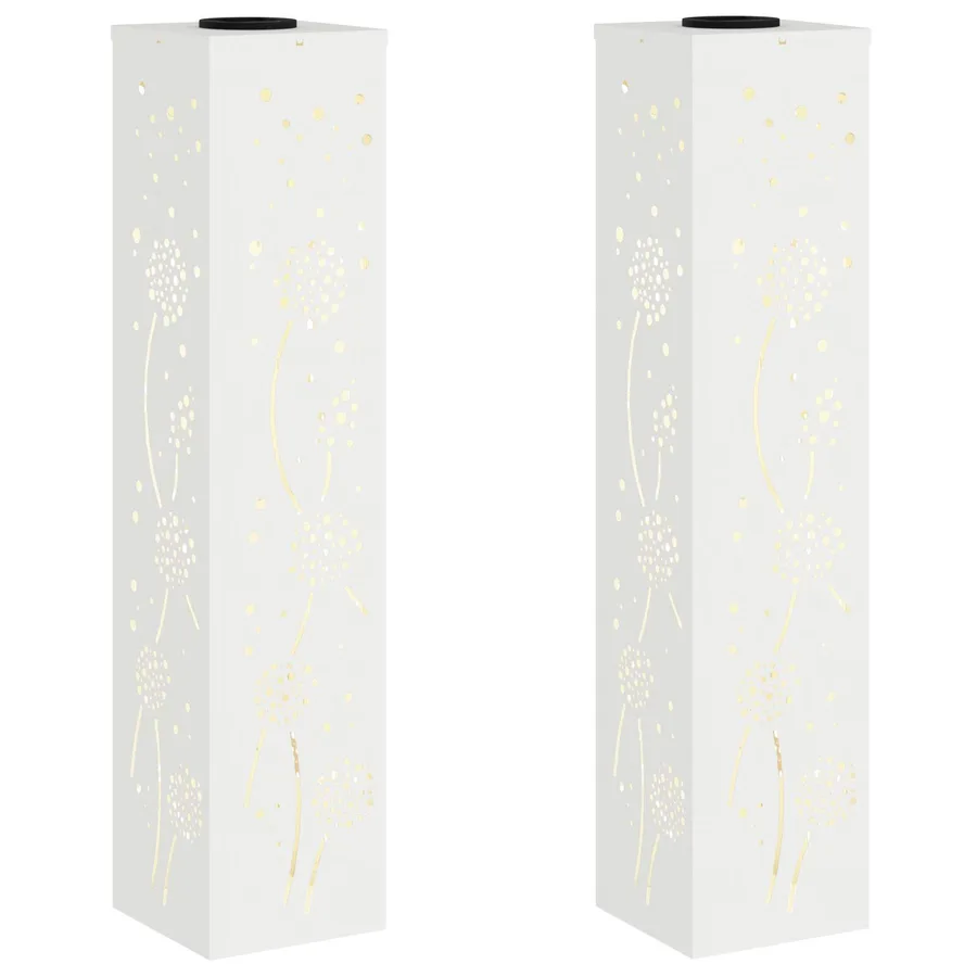 Lumière de chemin LED solaire 2 pcs Blanc chaud 18 x 18 x 80 cm - 2