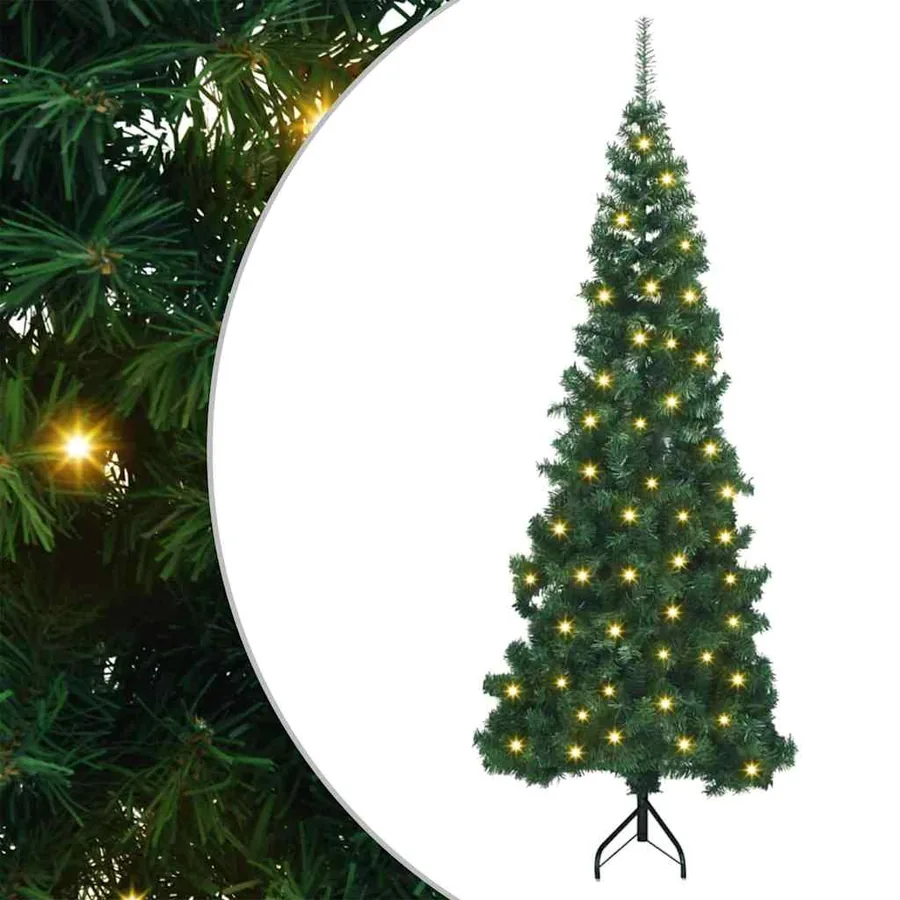 Arbre de Noël artificiel d'angle Vert 180 cm PVC et métal