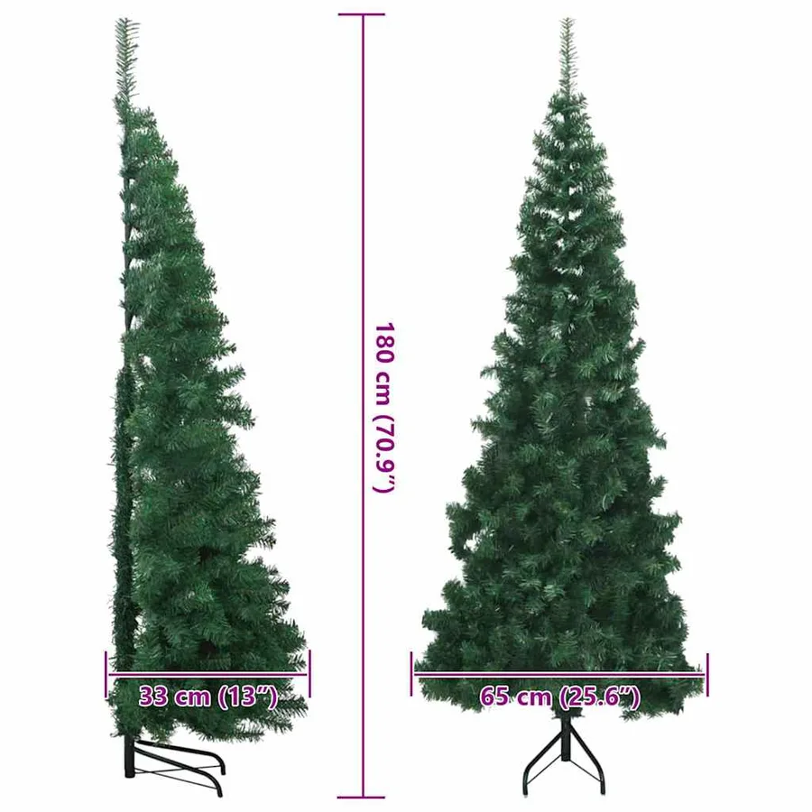 Arbre de Noël artificiel d'angle Vert 180 cm PVC et métal - 10