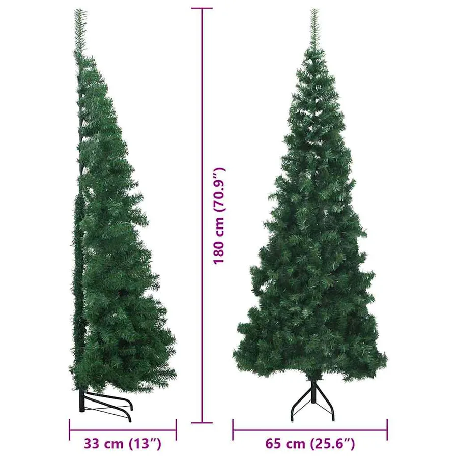 Arbre de Noël artificiel d'angle Vert 180 cm PVC et métal - 16