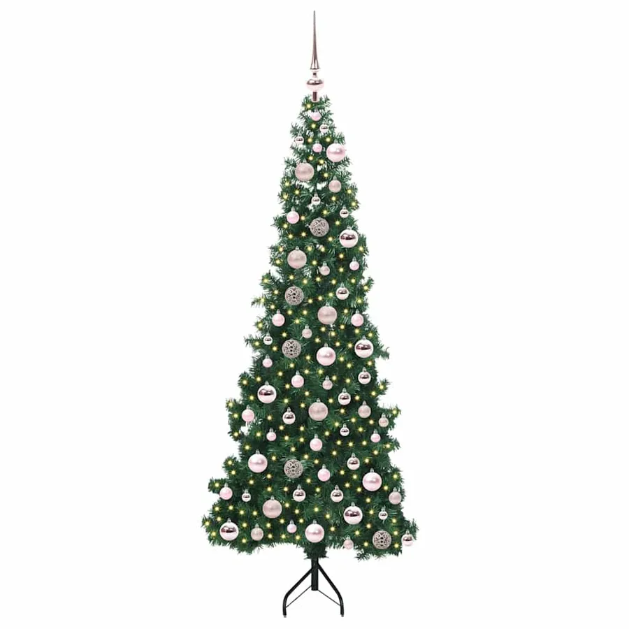 Arbre de Noël artificiel d'angle Vert 180 cm PVC et métal - 3