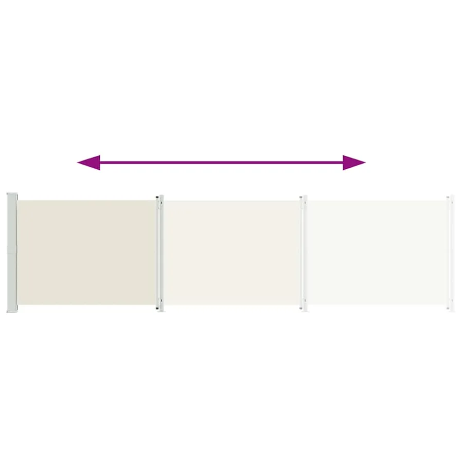 Auvent latéral rétractable de patio 600x160 cm crème - 7