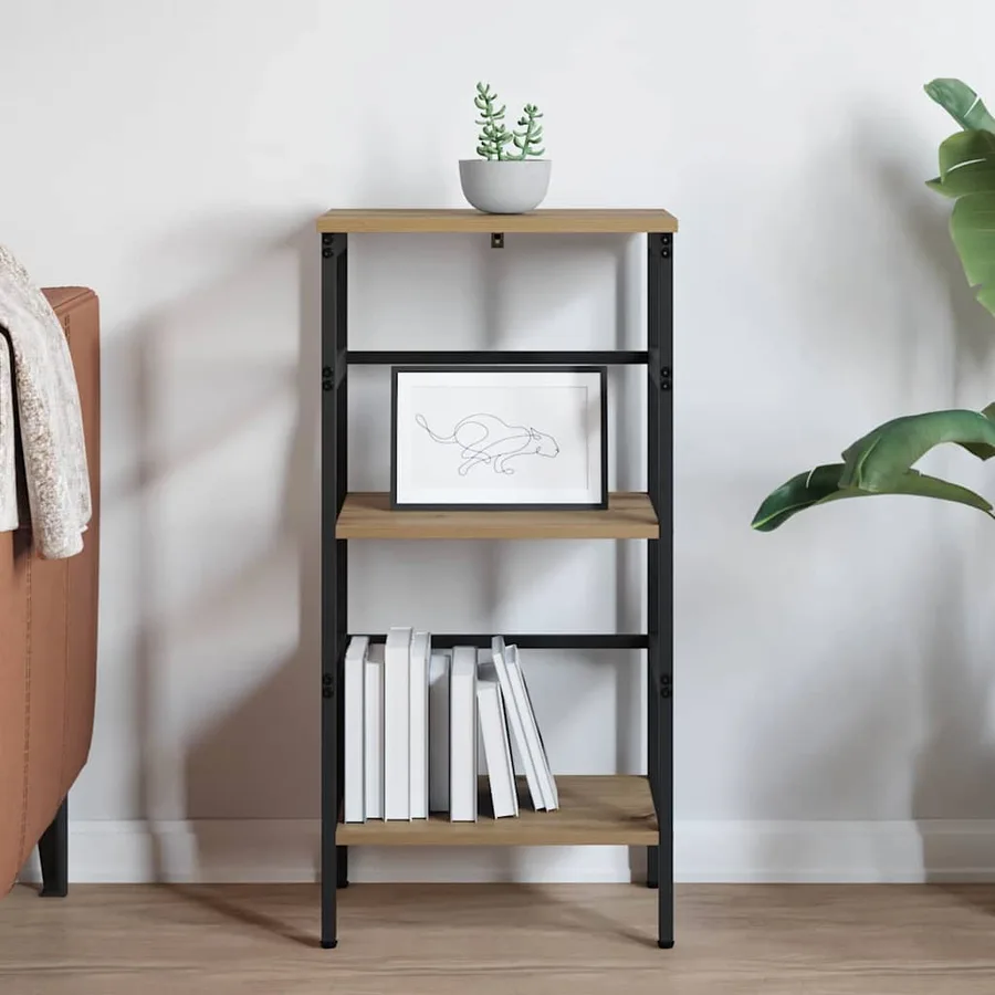 Étagère 2 niveaux 40 x 29,5 x 81 cm Bois d'ingénierie - 4