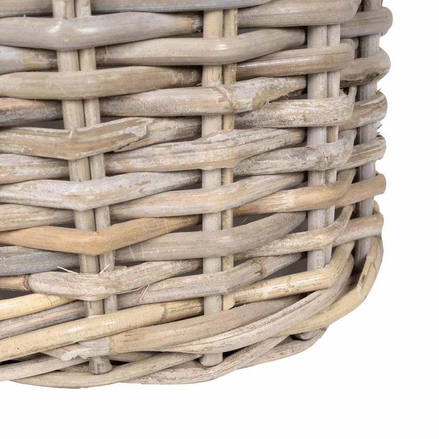 Panier de Plante avec stockage 2 pc Gris naturel Rattan Kubu - 8