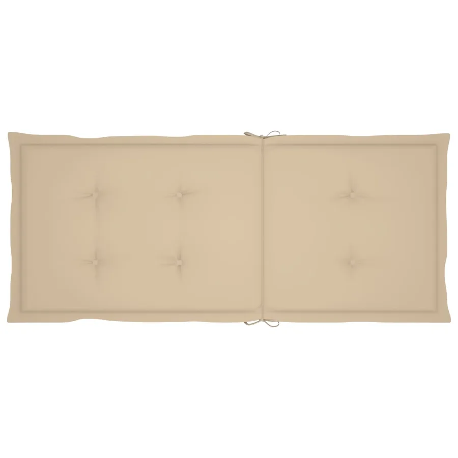 Chaises de jardin lot de 6 avec coussins beige Bois teck massif - 8