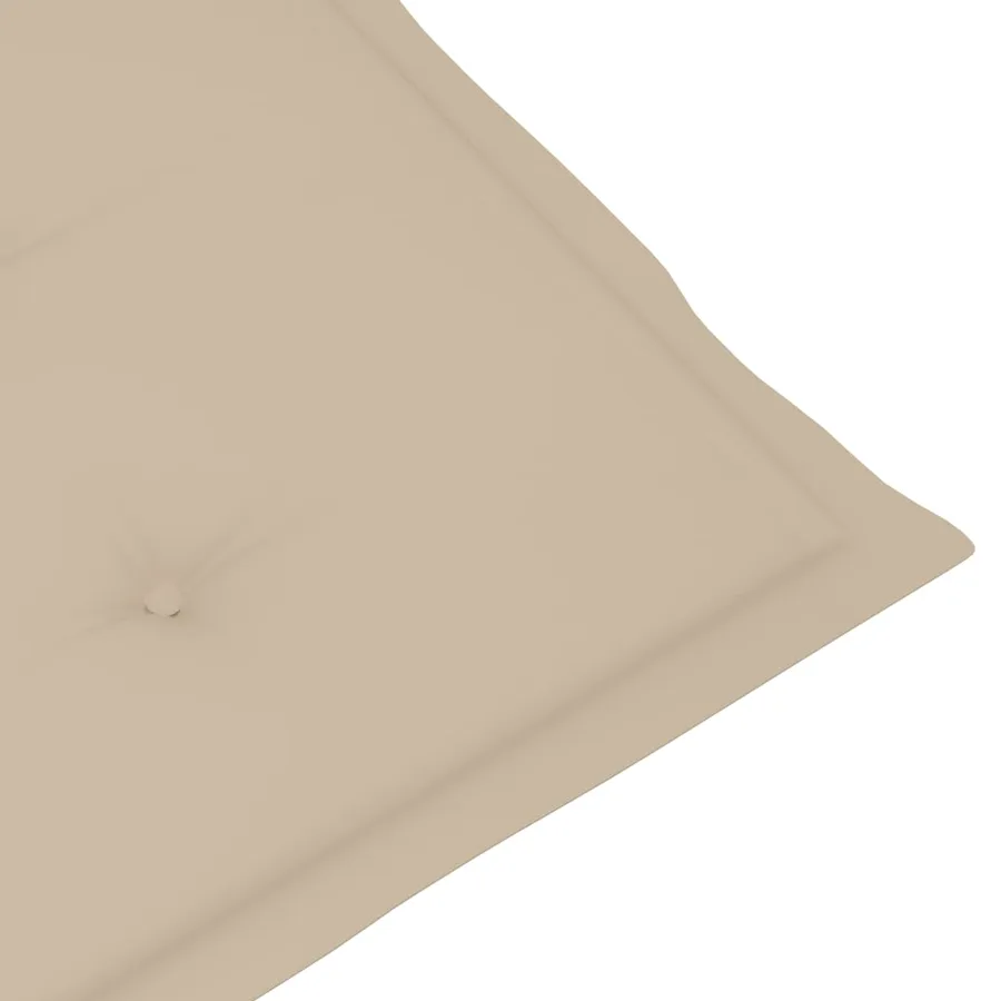 Chaises de jardin lot de 6 avec coussins beige Bois teck massif - 9