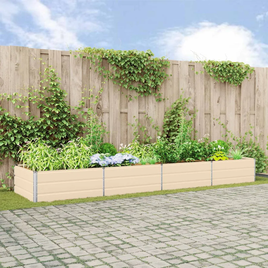 Jardinière Ivoire 385 x 100 x 45 cm Acier galvanisé