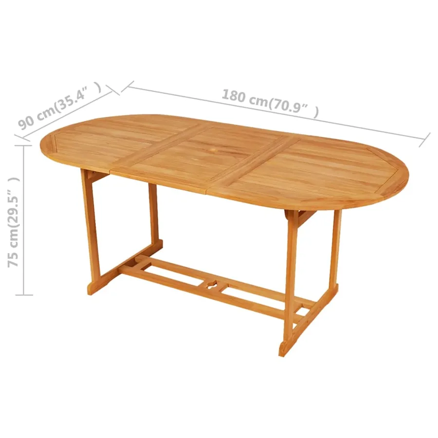Ensemble à manger de jardin 9 pcs Bois de teck massif - 9