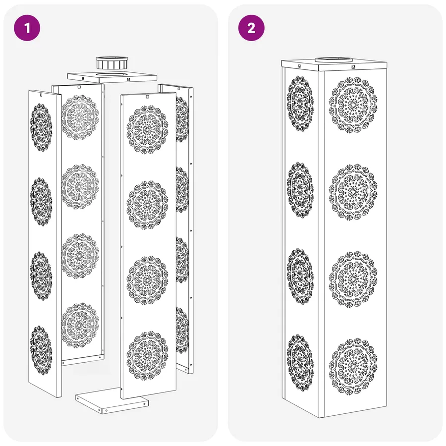 Lumière de chemin LED solaire 2 pcs Blanc chaud 18 x 18 x 80 cm - 14