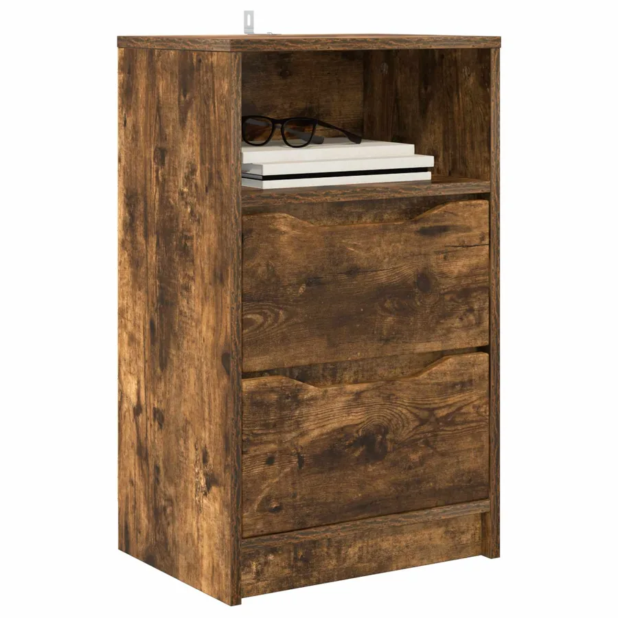 Tables de chevet avec tiroir 2 pcs Chêne fumé 40 x 30 x 467 cm - 3
