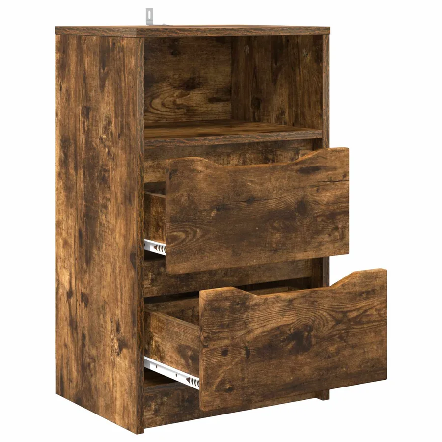 Tables de chevet avec tiroir 2 pcs Chêne fumé 40 x 30 x 467 cm - 5