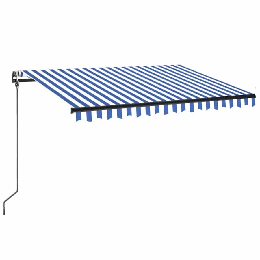 Auvent automatique capteur de vent/LED 350x250 cm Bleu et blanc - 2